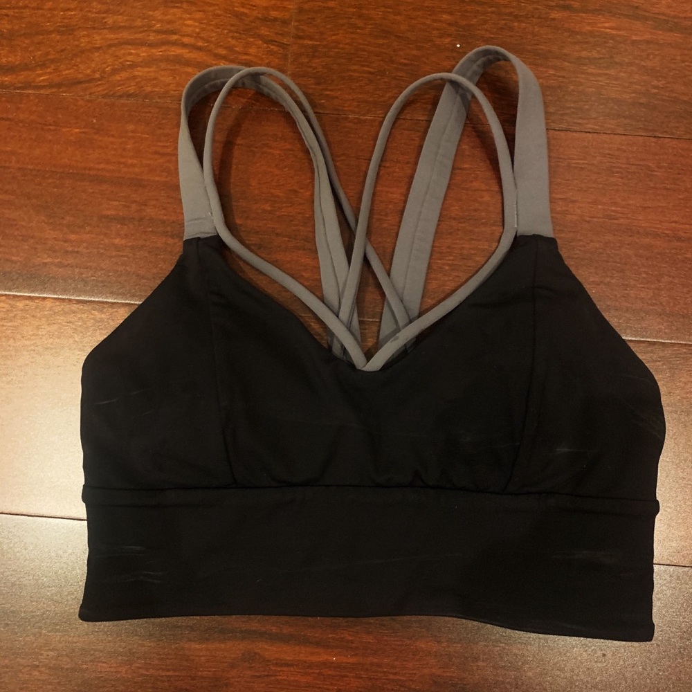 lululemon long line strappy black sports bra 4